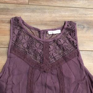Lace high neck tank top